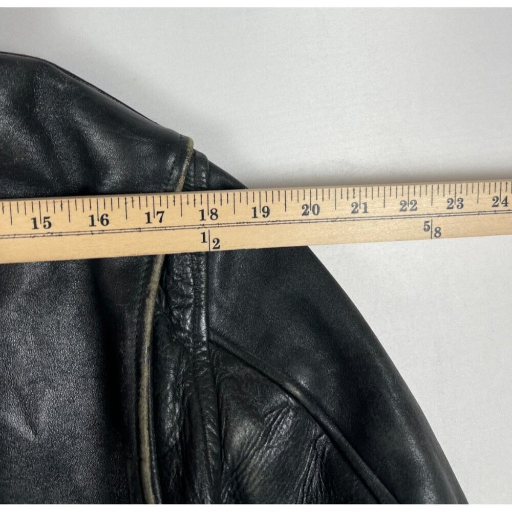 Borman Sports Bormcolt Men’s XL Vintage 50s Black Leather Bomber Jacket - Picture 15 of 15